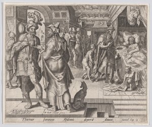 Jonadab Aconselhando Amnon, de A História de Tamar e Amnon, placa 1, 1559., 1559. de Philip Galle