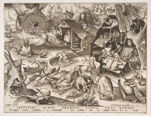 Preguiça Desidia, da série Os Sete Pecados Capitais, 1558.