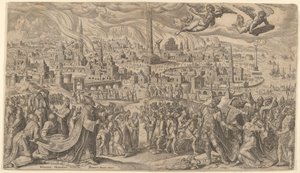 A Queda da Babilônia, 1569. de Philip Galle