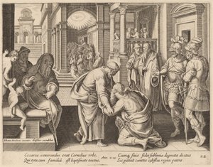 Cornélio adorando a São Pedro