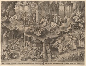 A Parábola das Virgens Sábias e Tolas de Philip Galle after Pieter Bruegel the Elder