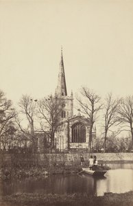 Igreja a partir de uma margem do rio, década de 1850 (foto) de Philip Henry Delamotte