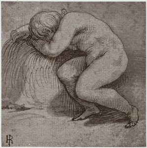 Giulio Romano, uma criança adormecida de Philip Henry Delamotte