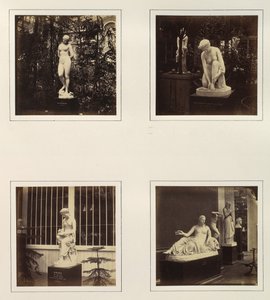 [Esculturas de Andrómeda, a Sanita de Atalanta, Corinna, e um Naïad], ca. 1859. de Philip Henry Delamotte.