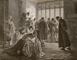 A embaixada inglesa durante o massacre de São Bartolomeu, ilustração de &39;História Ilustrada de Cassell da Inglaterra&39; (foto sépia) de Philip Hermogenes Calderon