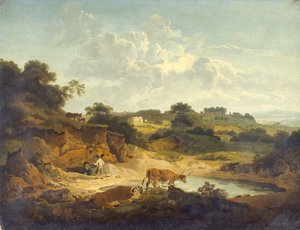Paisagem (óleo sobre tela) de Philip James de (1740-1812) Loutherbourg