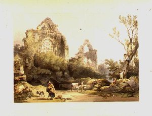 Abadia de Tinternas de "Cenário Romântico e Pitoresco da Inglaterra e País de Gales de Philip James de Loutherbourg