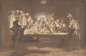 Última Ceia, final da década de 1650. de Philip Koninck