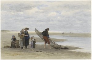 Pescador de camarão na praia
Pêcheur de crevettes (título sobre o objecto) de Philip Sadée