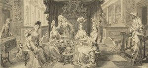 Sociedade elegante na mesa redonda, um 1700 de Philip Tidemann