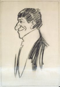 Auto-retrato (carvão sobre papel) de Philip William May