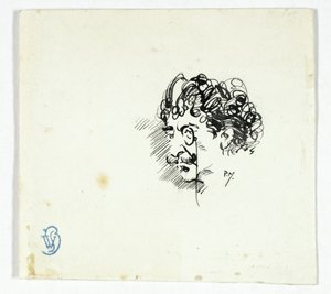 Esboço da cabeça de Whistler de Philip William May
