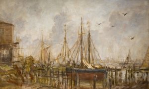 A Shipyard, Shoreham, Sussex, 1926. de Philip Wilson Steer