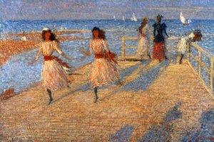 Meninas correndo, Walberswick Pier, 1888-1894