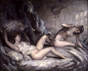 The Pillow Fight (óleo sobre tela) de Philip Wilson Steer