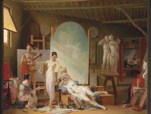 O ateliê do artista em Roma (óleo sobre tela)