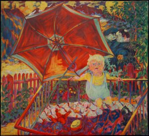 Eric no cercadinho, (guarda-sol) de Philipp Bauknecht