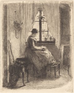 Jovem lendo por uma janela de Philipp Rumpf