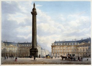 Column de la Place Vendôme - em "Promenade dans Paris et ses environs", desenhada por Jacottet e Benoist, c. 1840 de Philippe Benoist