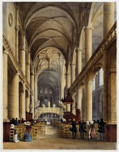 Interior da igreja St Etienne du Mont - em "Promenade dans Paris et ses environs", desenhos de Jacottet e Benoist, ed. Gihaut Frères de Philippe Benoist