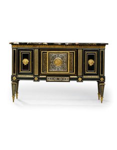 A Louis XVI meuble d&39;appui, c.1785-90 (latão montado em ormolu e tartaruga marrom incrustada em estanho e marchetaria boulle) de Philippe Claude (attr. to) Montigny