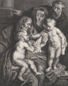 A Sagrada Família com Santa Isabel e o infante São João Batista, ca. 1615-75. de Philippe Joseph Tassaert