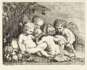 Cristo, João Baptista e dois putti de Philippe Lambert Joseph Spruyt
