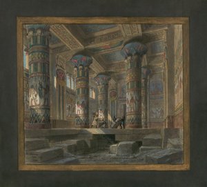 Cenografia de Philippe Chaperon para a ópera Aida de Giuseppe Verdi (1813-1901): o templo de Ísis