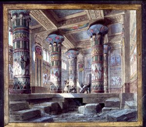 Cenografia de Philippe Chaperon para a ópera Aida de Giuseppe Verdi