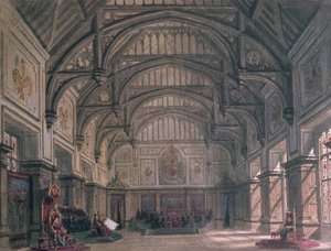Cenário do Ato III da peça &39;Henry VIII&39; de William Shakespeare, 1882