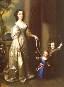 Retrato da Sra. Thomas Fane com seus filhos John e Anne (óleo sobre tela) de Philippe Mercier