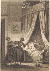 A aposta das três fofoqueiras: O servo de Philippe Triere and Antoine Jean Duclos after Jean Honoré Fragonard