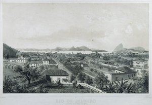 Nine panoramic views of Rio de Janeiro: Catette e entrada da Barra de Philippe and Ciceri Eugene Benoist