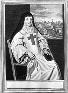 Jacqueline Marie Angélique Arnauld, mãe Angélique (1591-1661), freira francesa, abadessa de Port Royal des Champs (Port-Royal-des-Champs). de Philippe de (after) Champaigne