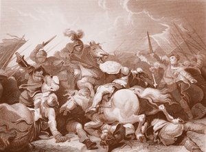 Batalha de Bosworth Field, gravada por A.H. Payne (litho)
