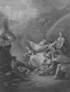 Sacrifício de Noé, Génesis 8, Verso 20-22 (gravura)