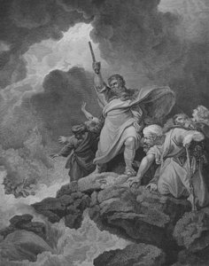 A Destruição da Hóstia do Faraó, Êxodo 14, Verso 19-31 (gravura)