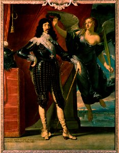 Luís XIII - retrato da sua coroação pela Vitória de Philippe de Champaigne