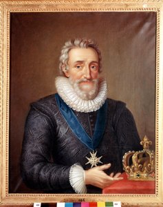 Retrato de Henrique IV (1553 - 1610), Rei de França. Pintura de Philippe de Champaigne. Museu Nacional de Estocolmo. de Philippe de Champaigne