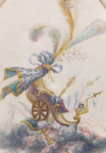 Projeto para uma Seda Lampas com uma Carruagem Triunfal em uma Nuvem, ca. 1770-75.