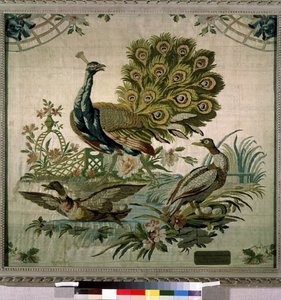 "Peacock Tapestry" de Philippe de Lassalle (1723-1805) 1770 Museu Hermitage, São Petersburgo de Philippe de Lassalle