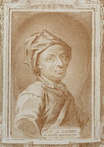 Auto-retrato de Philippe de la Hire (1640-1718), ilustração de "História dos matemáticos por Alexandre Saverien (1720-1805), publicado em Paris, 1766 de Philippe de la Hire