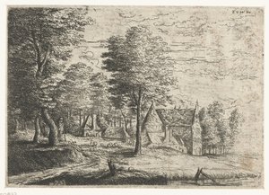 Paisagem com um pastor e seu rebanho Três paisagens (título da série) de Philips Augustijn Immenraet