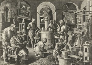 Destilação
Novas invenções e descobertas (título da série)
Nova Reperta (título da série) de Philips Galle (attributed to workshop of)