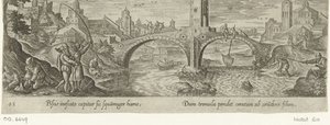 Hengelsport Jacht en visvangst (título da série) Tipos de caça, pesca e caça (título da série) de Philips Galle (attributed to workshop of)