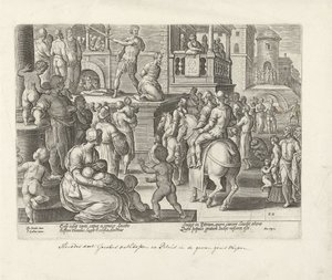 Decapitação de Tiago, o Maior Atos dos Apóstolos (título da série) Acta Apostolorum (título da série) de Philips Galle (possibly)
