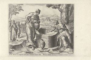 Cristo e a mulher samaritana no poço
Seis cenas com Cristo e mulheres dos evangelhos (título da série) de Philips Galle