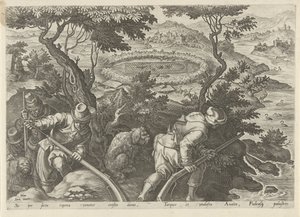 Caça ao pato
Cenas de caça (título da série)
Em quibus omne genus venationis, aucupij, piscatusque (título da série) de Philips Galle