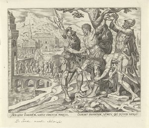 Israelitas cortam o Achior
História de Judith e Holofernes (título da série) de Philips Galle