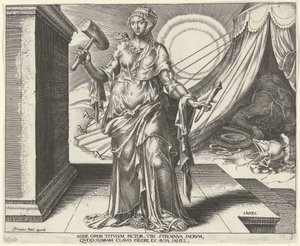 Jael Iahel (título no objeto) Oito Mulheres Famosas do Antigo e do Novo Testamento (título da série) de Philips Galle